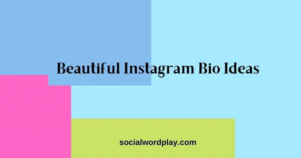 text "beautiful instagram bio ideas" with colorful background