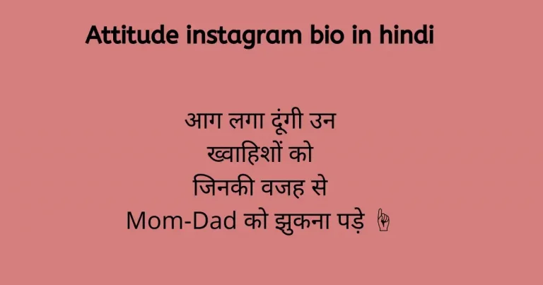 attitude bio for instagram text in hindi
