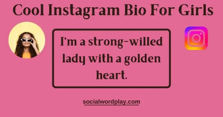 Cool Instagram bio text with girl's picture