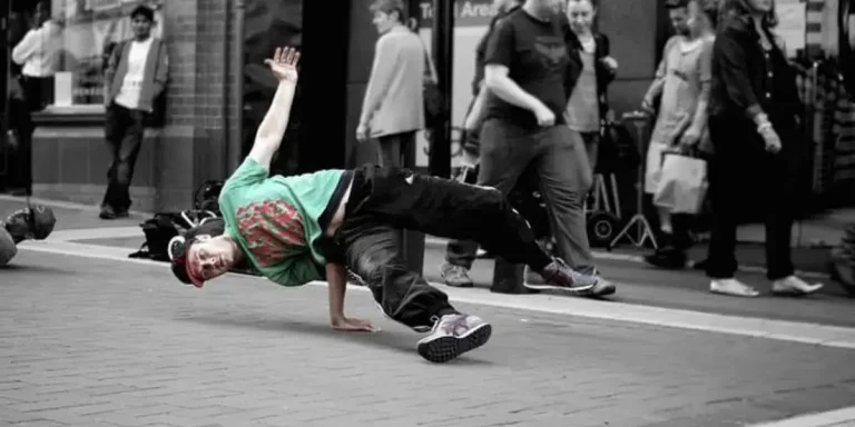 street dancer boy in dancing pose