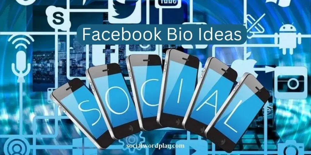 social media logos and text written as facebook bio ideas