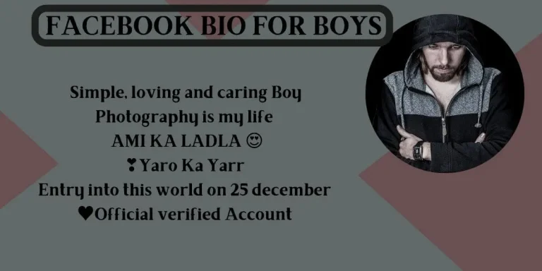 bio for facebook for boys
