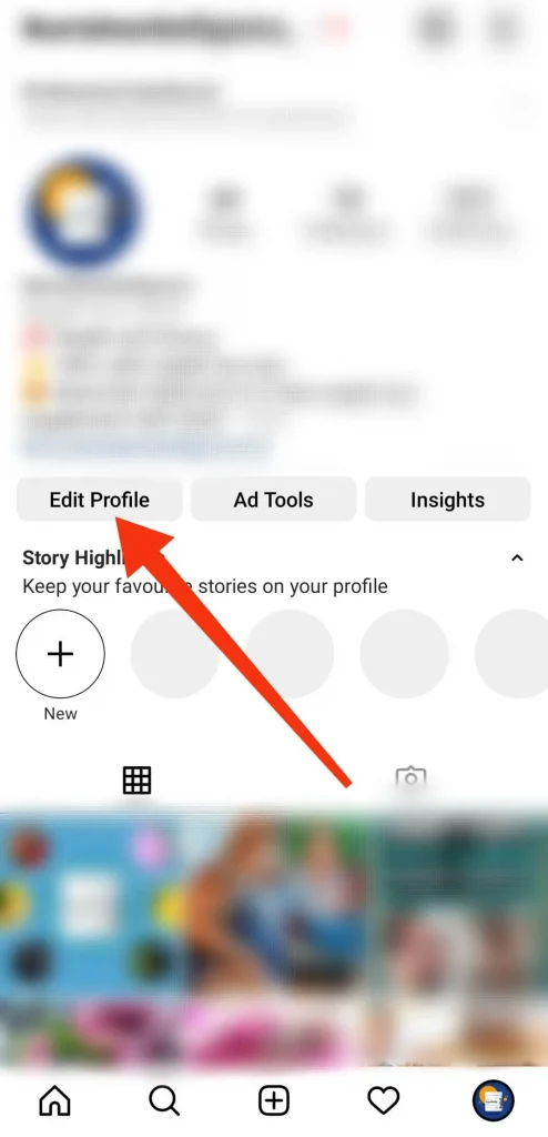 step 2 to add link in your instagram bio