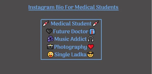 instagram bio for medical students text with emojis