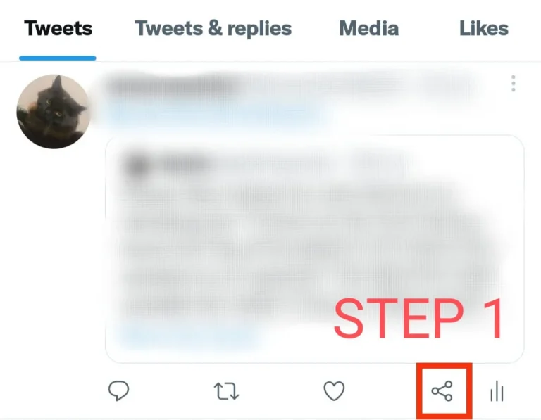 step 1 to copy your twitter link