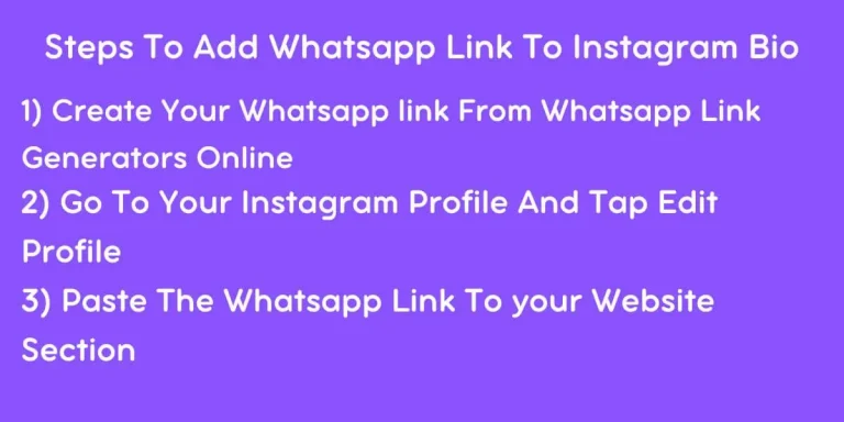 steps of how to add a whatsapp link to instagram bio